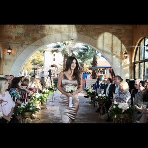 La Femme champagne bridesmaid dress size 6